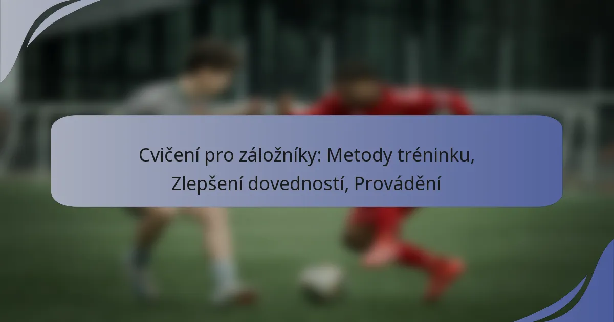 Cvičení pro záložníky: Metody tréninku, Zlepšení dovedností, Provádění