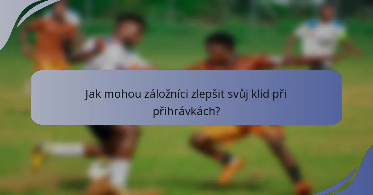 Jak mohou záložníci zlepšit svůj klid při přihrávkách?